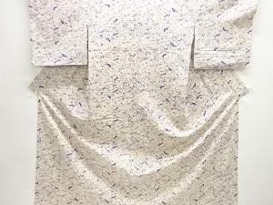 草花模様上代紬単衣着物